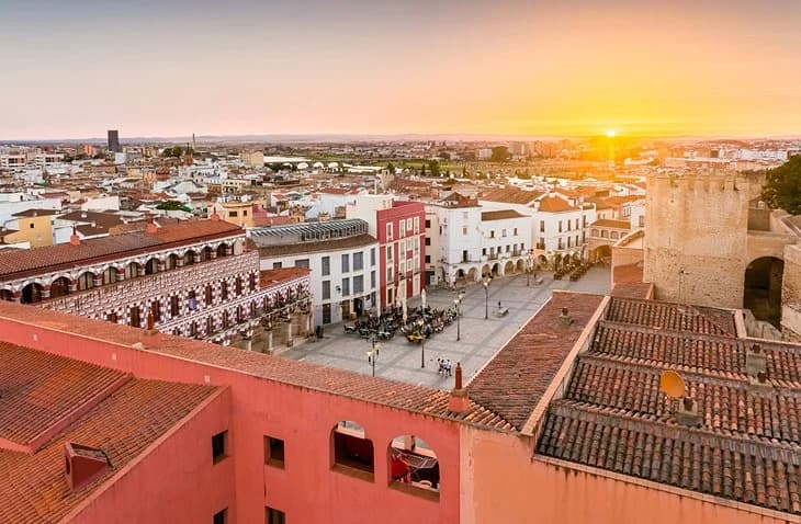 Plaza de España in Mérida. This city center sits atop two millennia of history, flanked by buildings that blend Roman, Moorish, and Christian heritage.Uploaded image
